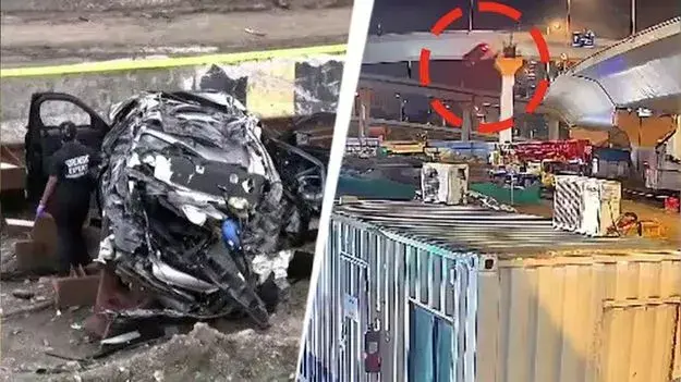 Fatal accident in Mumbai.. BMW falls off bridge, three killed