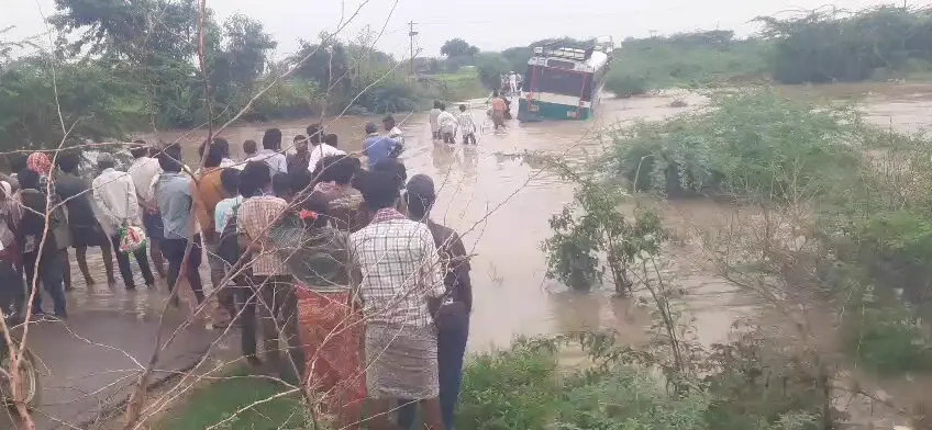 RTC bus stuck in flood