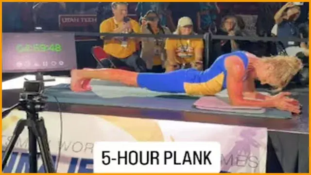 61-year-old grandmother sets world record by planking for 5 hours!